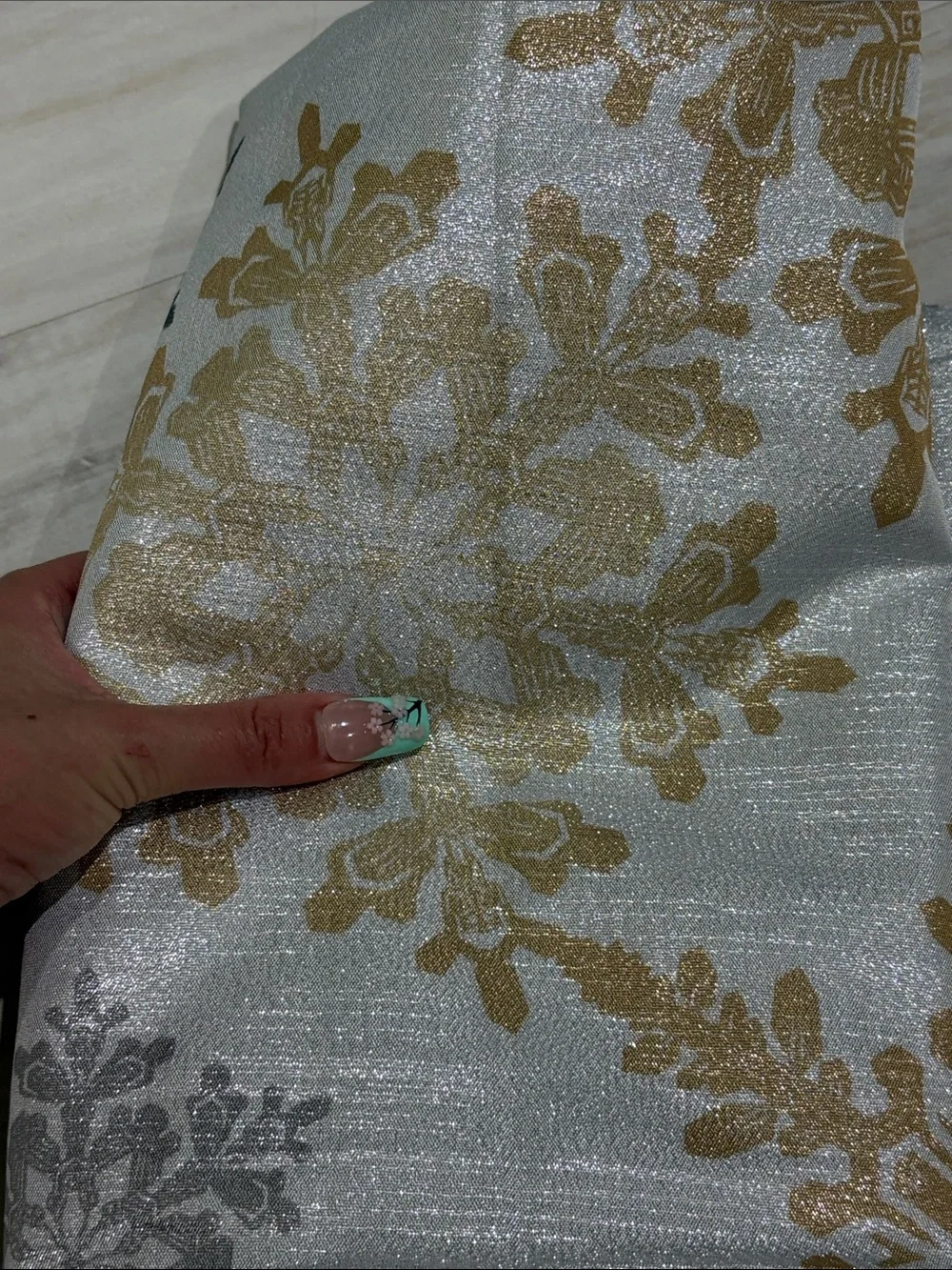 Elegant Metallic Snowflake Shower Curtain - Silver, Gold & Gray